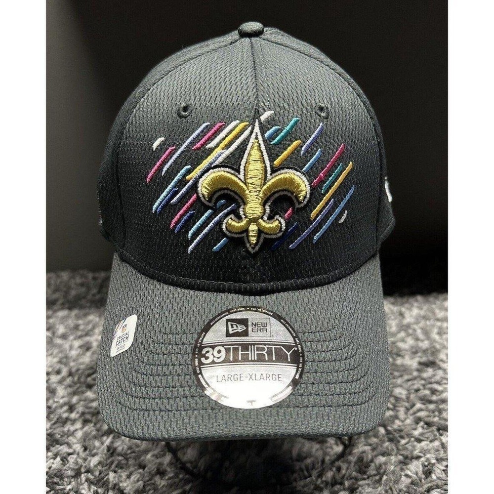 New Era New Orleans Saints Hat Cap Large XL Flex Grey Crucial Catch 39Thirty